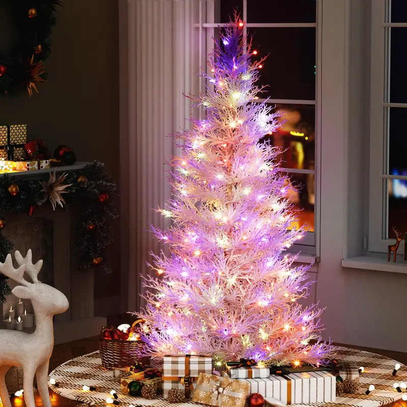 1.8M Adjustable Led Christmas Tree With Snowy Effect & 8 Color-Changing Light Modes 1