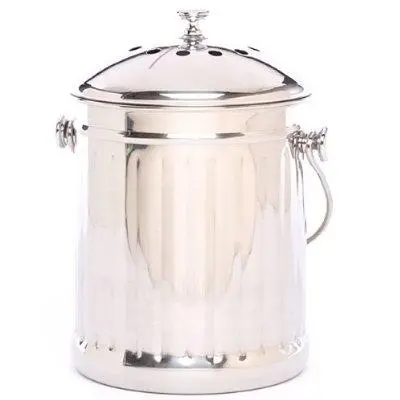 1-Gallon Stainless Steel Countertop Compost Bin With Odor-Control Lid 1
