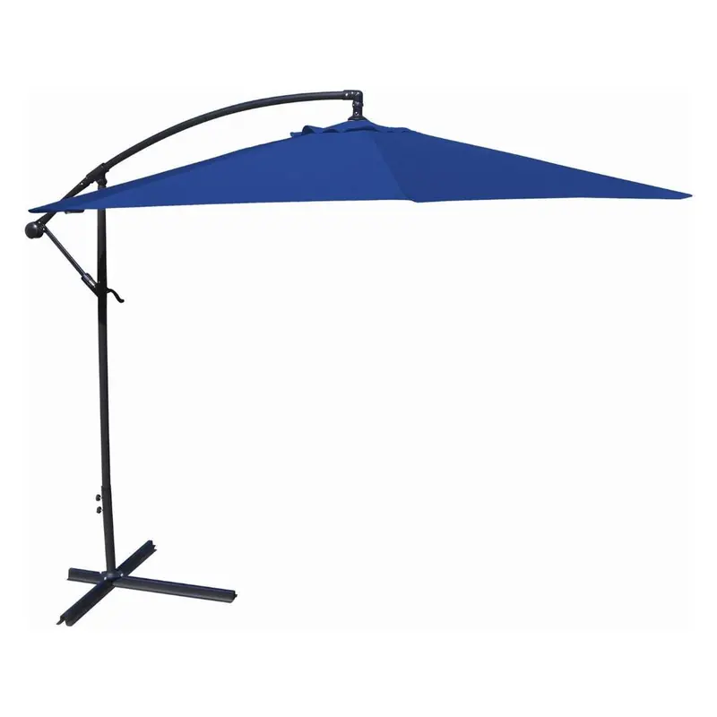 10-Foot Offset Cantilever Umbrella With Royal Blue Shade Canopy 1