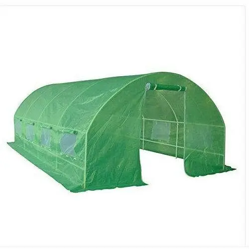 10 Ft X 20 Ft Heavy-Duty Steel Greenhouse Kit With Green Pe Cover 1