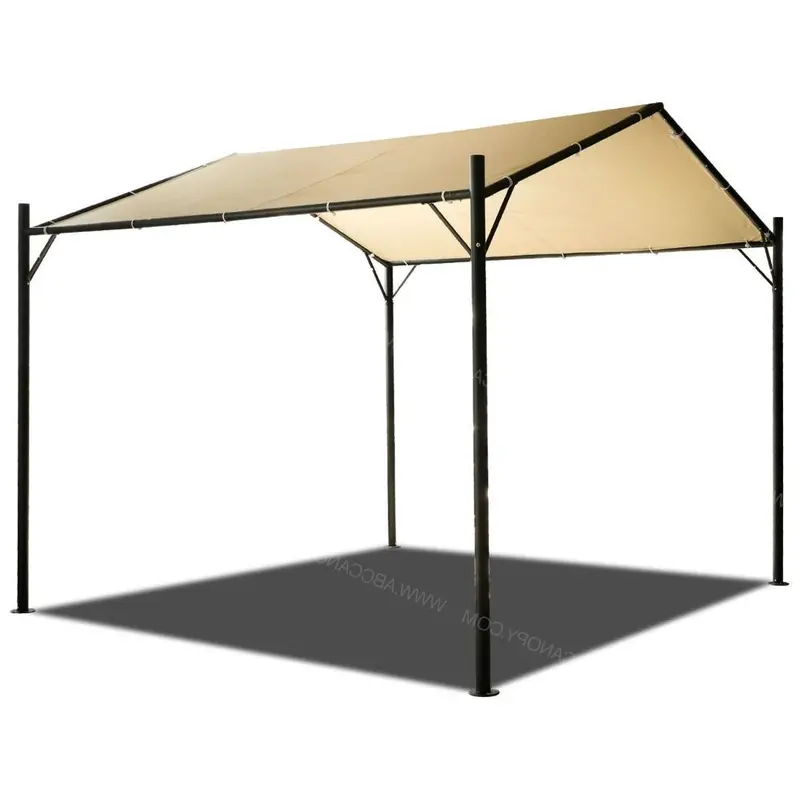 10' X 10' Steel Frame Patio Gazebo – Beige Canopy Carport Shelter 1