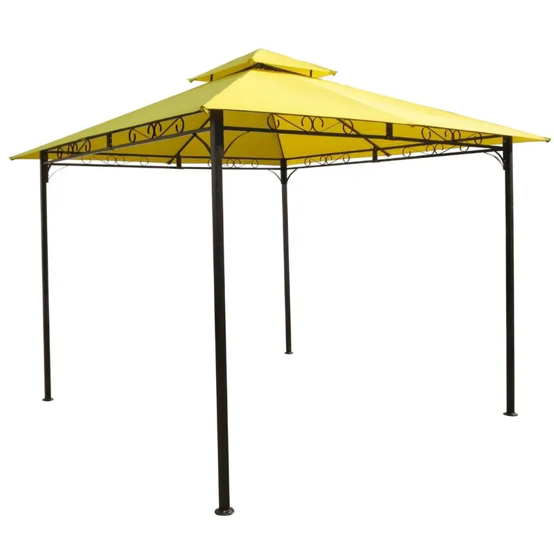 10' X 10' Weather-Resistant Yellow Canopy With Powder-Coated Iron Frame 1