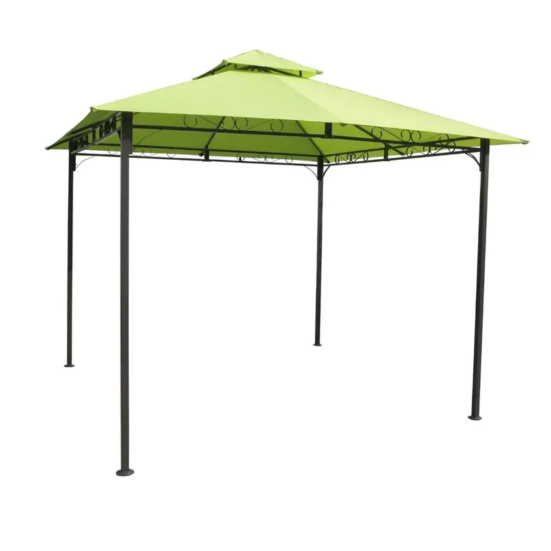 10' X 10' Weatherproof Gazebo With Vibrant Lime Green Canopy 1