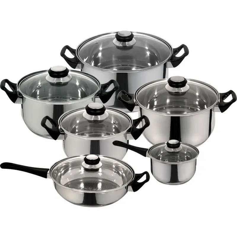 12-Piece Premium Stainless Steel Cookware Set With Rapid Heat Technology 1