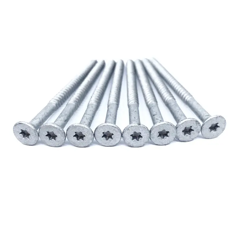 #14 × 4″ Galvanized Flat Head Screws – Pack Of 8 1