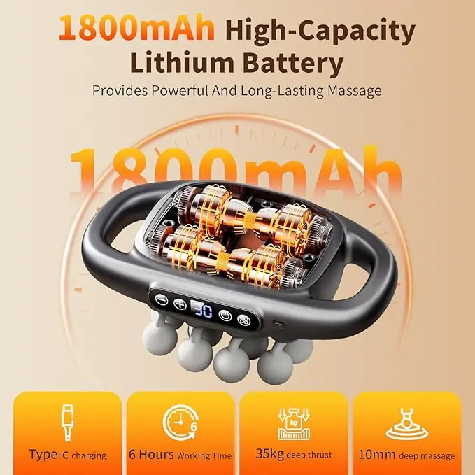 16-Head Percussion Massage Gun – Deep Tissue Recovery Device With 3 Modes, 30 Intensity Levels & Quiet Operation 1