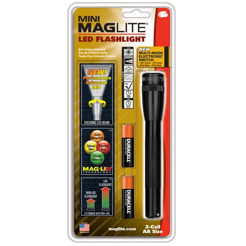 2-Cell Aa Led Mini Flashlight With Carry Holster 1