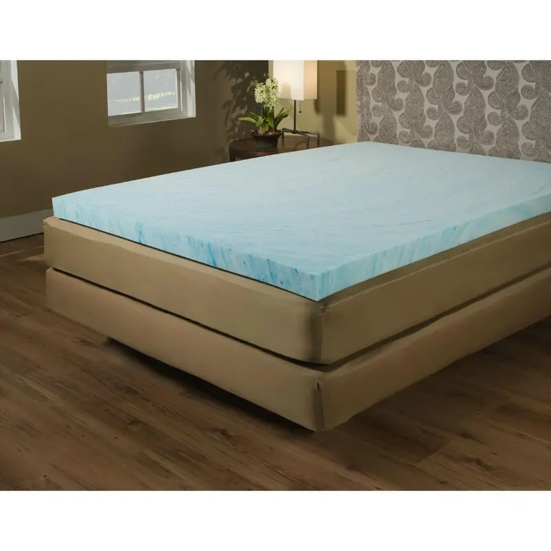 2-Inch Blue Gel Memory Foam Twin Mattress Topper – Made In The Usa 1