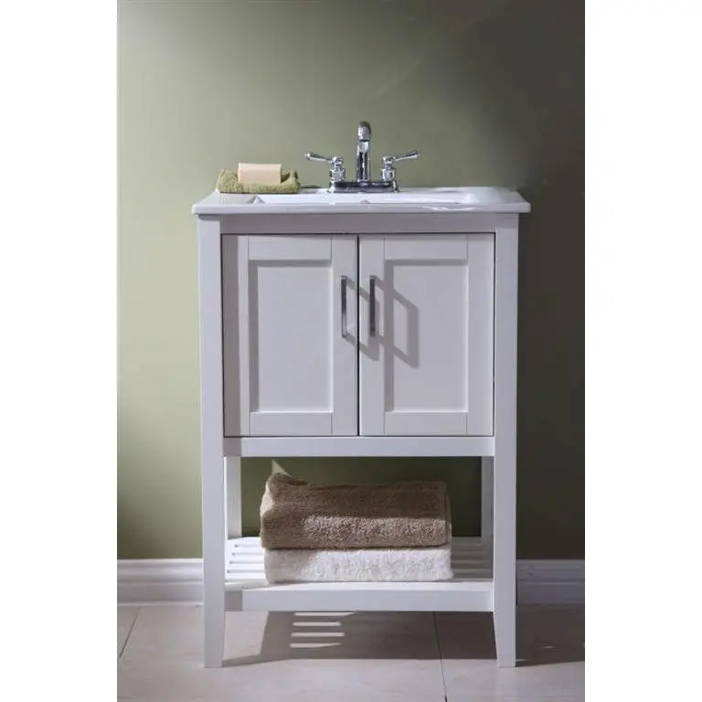 23-Inch Bathroom Vanity Unit With Integrated White Porcelain Top 1