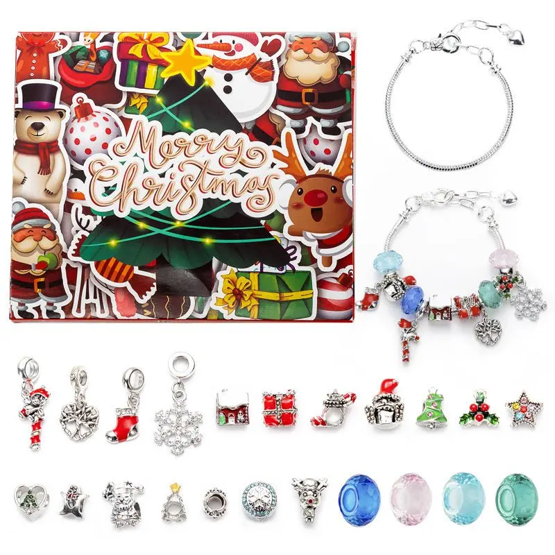 24-Day Advent Calendar Bracelet – Christmas Charm Jewelry Countdown With Holiday-Themed Charms 1