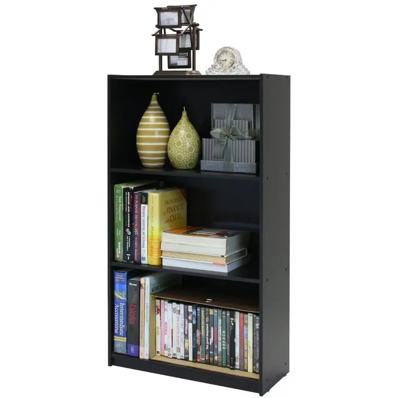 3-Tier Espresso-Finish Storage Bookcase 1