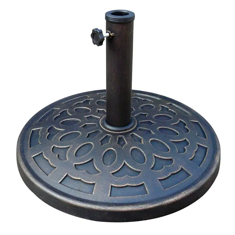 30 Lb Black-And-Gold Resin Umbrella Base – Heavy-Duty Outdoor Support 1