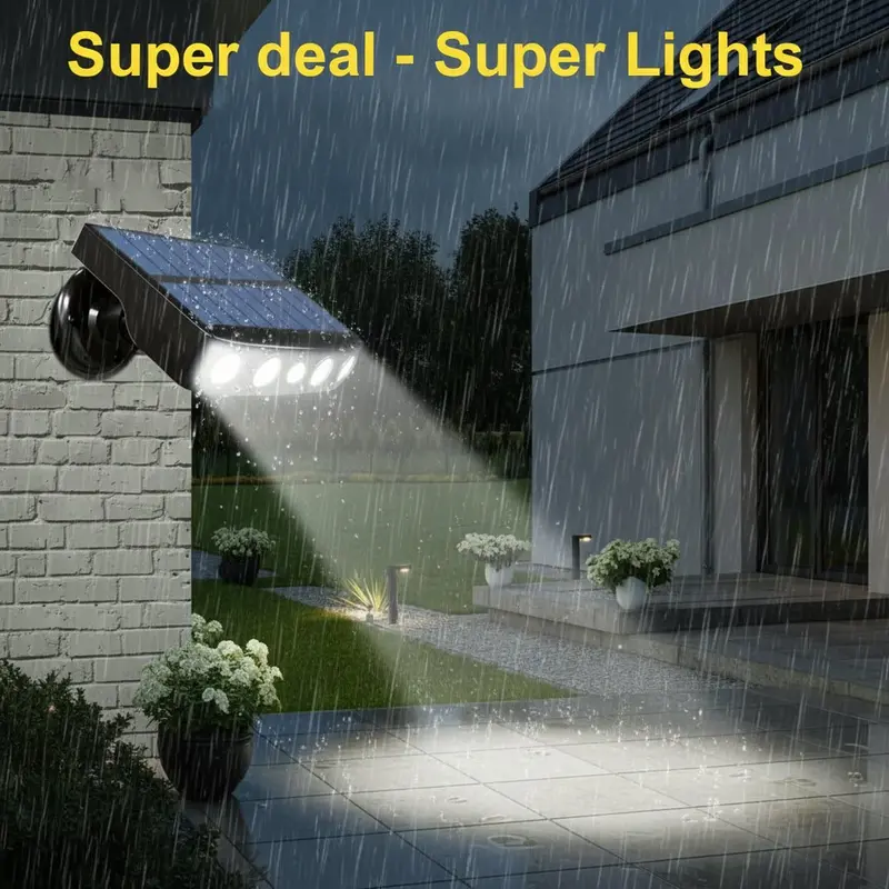 4-Led Solar Security Light With Motion Sensor – Weatherproof Outdoor Wall Lamp By Danoz Lights 1