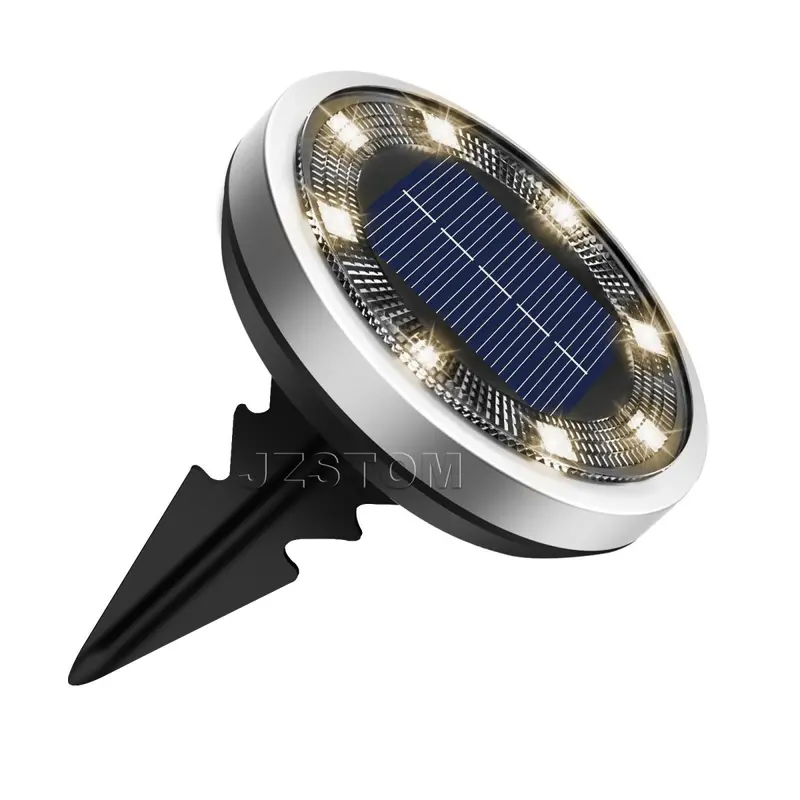 4-Pack Modern Solar In-Ground White Landscape Lights – Compact Abs & Stainless Steel Spike Lamps (8.3X8.3X10 Cm), Waterproof Pathway Lighting 1