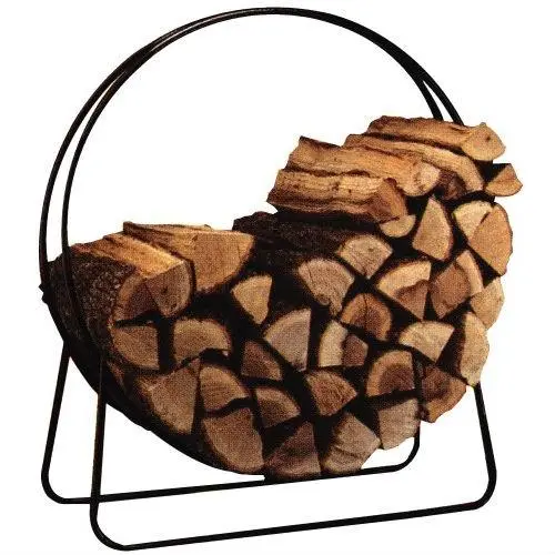 40-Inch Round Steel Firewood Log Rack For Outdoor Storage 1