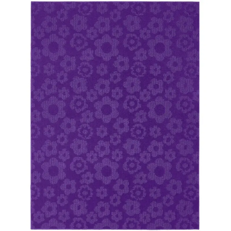 5' X 7' Floral Pattern Area Rug – Purple Tone, Usa-Made 1