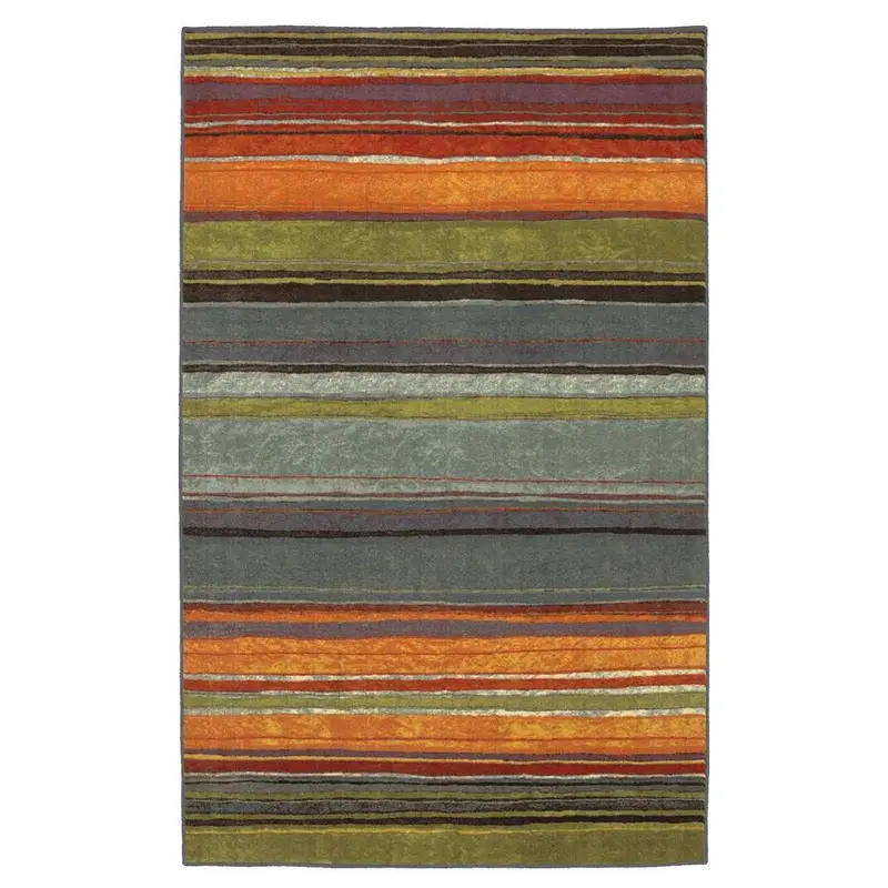 5' X 8' Rainbow Stripe Area Rug – Vibrant Orange, Blue, Green, Red & Purple 1