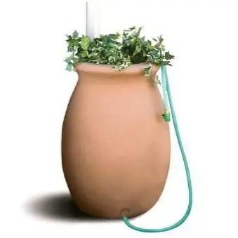 50-Gallon Terra Cotta Rainwater Harvesting System For Sustainable Landscaping 1
