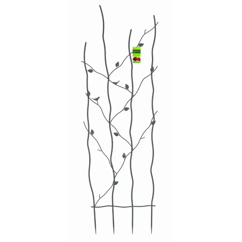 60-Inch Tall Metal Garden Trellis With Vine-Inspired Leaf Pattern 1