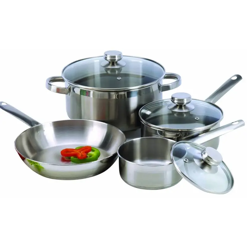 7-Piece 18/10 Stainless Steel Cookware Set With Polished Finish 1