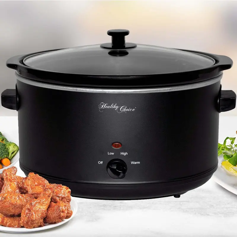 8L Digital Slow Cooker – Large Ceramic Pot, 300W, Black Finish 1