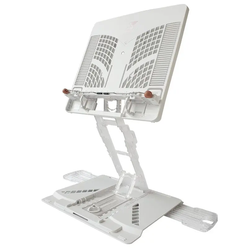 Adjustable Foldable Laptop Stand – White Tablet & Book Holder 1