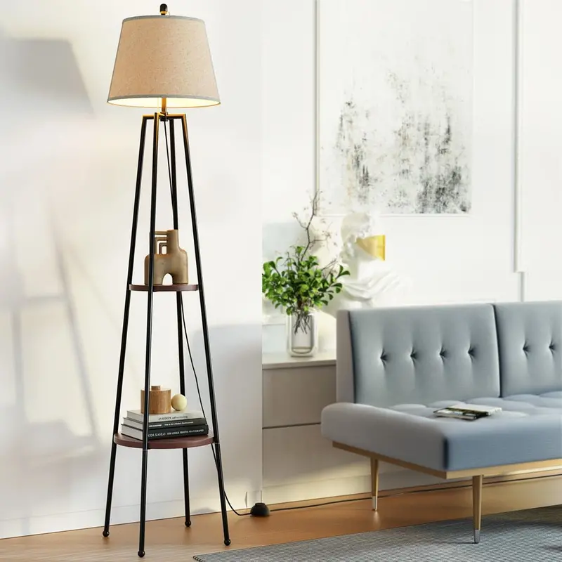 Artiss 2-Tier Floor Lamp – Led Upright Lamp With Shelves For Living Room Storage 1