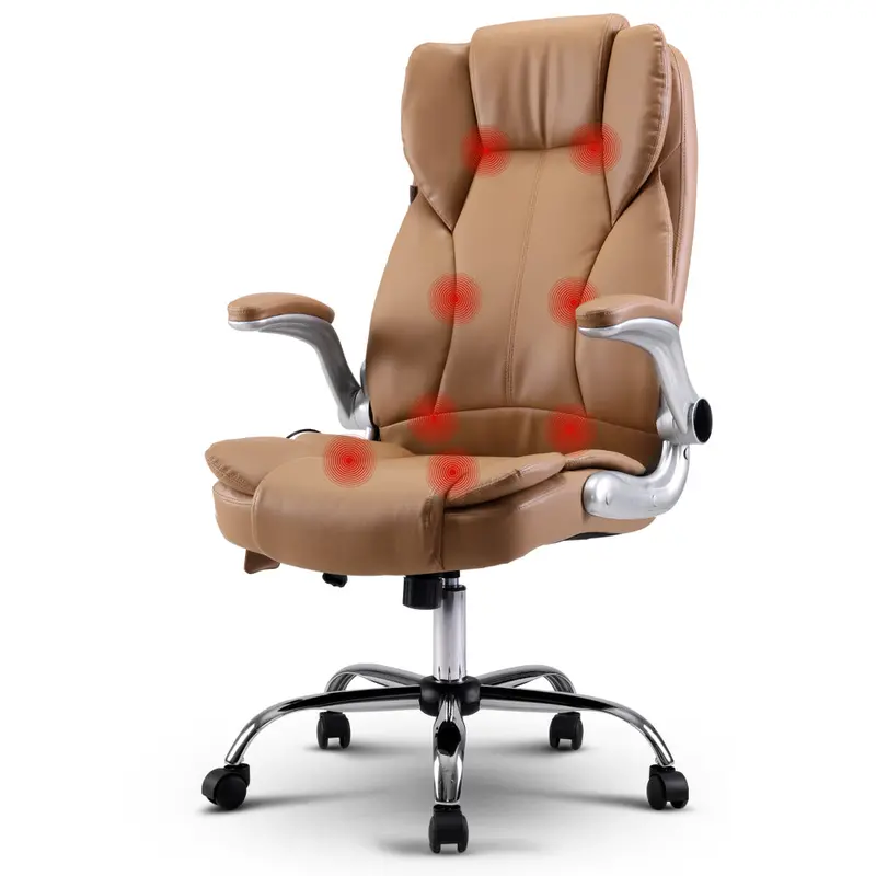 Artiss 8-Point Massage Office Chair By Danoz Direct – Pu Leather Executive Seating In Espresso 1