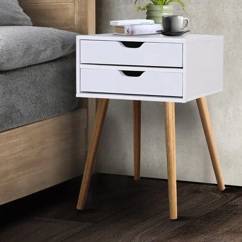 Artiss Bodie White Bedside Table – Two-Drawer Modern Nightstand With Free Delivery 1