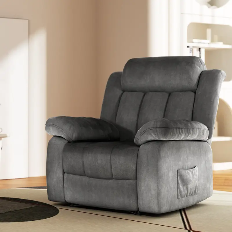 Artiss Electric Recliner Chair – Heated Velvet Massage Sofa In Grey 1