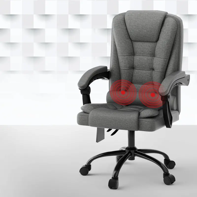 Artiss Ergonomic Office Chair – 2-Point Massage Fabric Seating In Black 1
