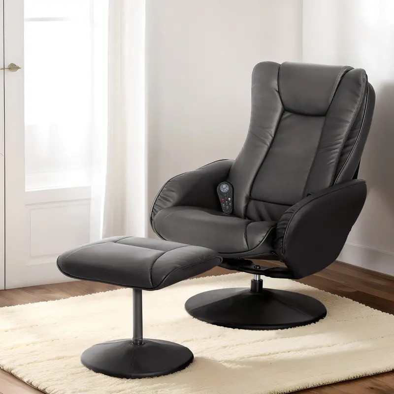 Artiss Heated Electric Recliner Chair – Faux Leather Massage Seating With Cobble Texture 1