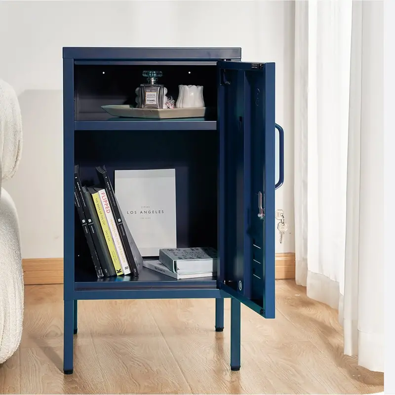 Artiss Mini Blue Metal Bedside Table By Danoz Furniture 1
