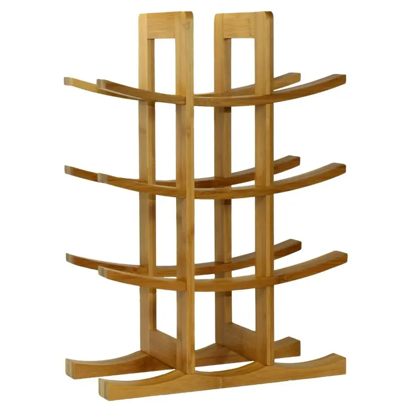 Asian-Inspired 12-Bottle Natural Bamboo Wine Rack 1