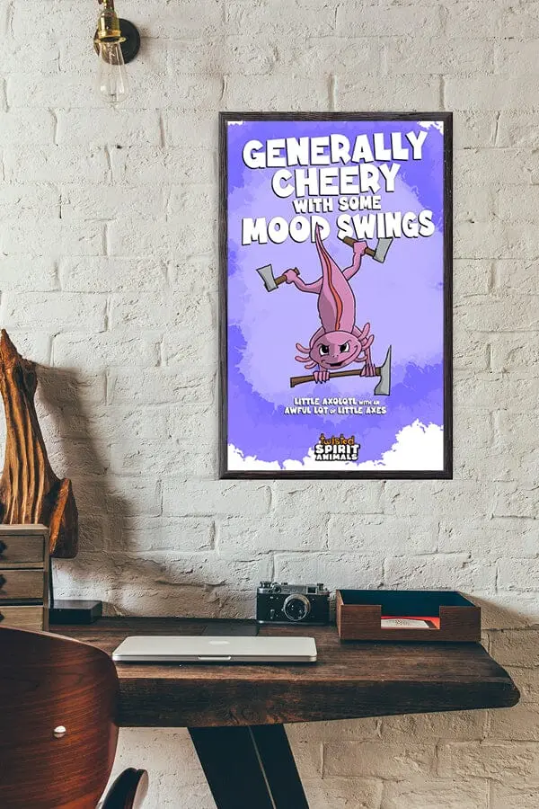 Axolotl Wielding Tiny Axes Art Print (11X17) 1