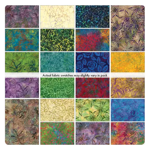 Bali Fantasy Garden 10X10 Pre-Cut Fabric Bundle – 42 Pieces 1