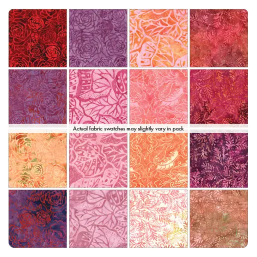 Bali Sweet Rose Ii 10X10 Pre-Cut Fabric Pack – 42 Pieces 1