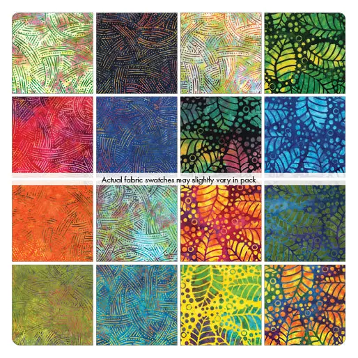 Bali Tropical Cove 10X10 Pre-Cut Fabric Pack – 42 Pieces 1