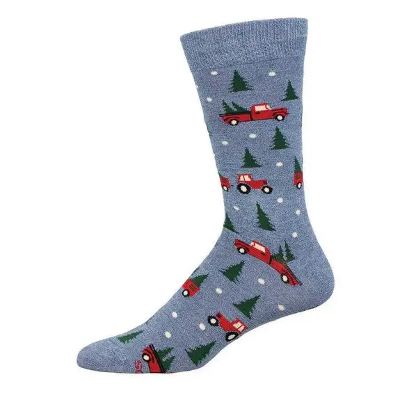 Bamboo Christmas Farm Blue Fabric – Men'S Sizes 10–13 1