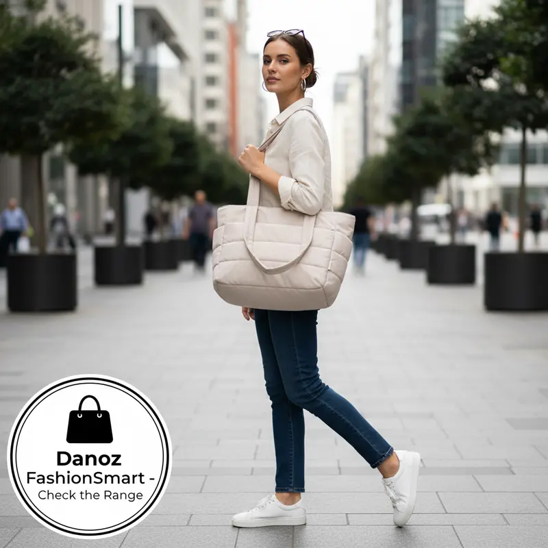 Beige Nylon Travel Tote By Danoz Fashionsmart – Spacious Shoulder Bag For Everyday Use 1