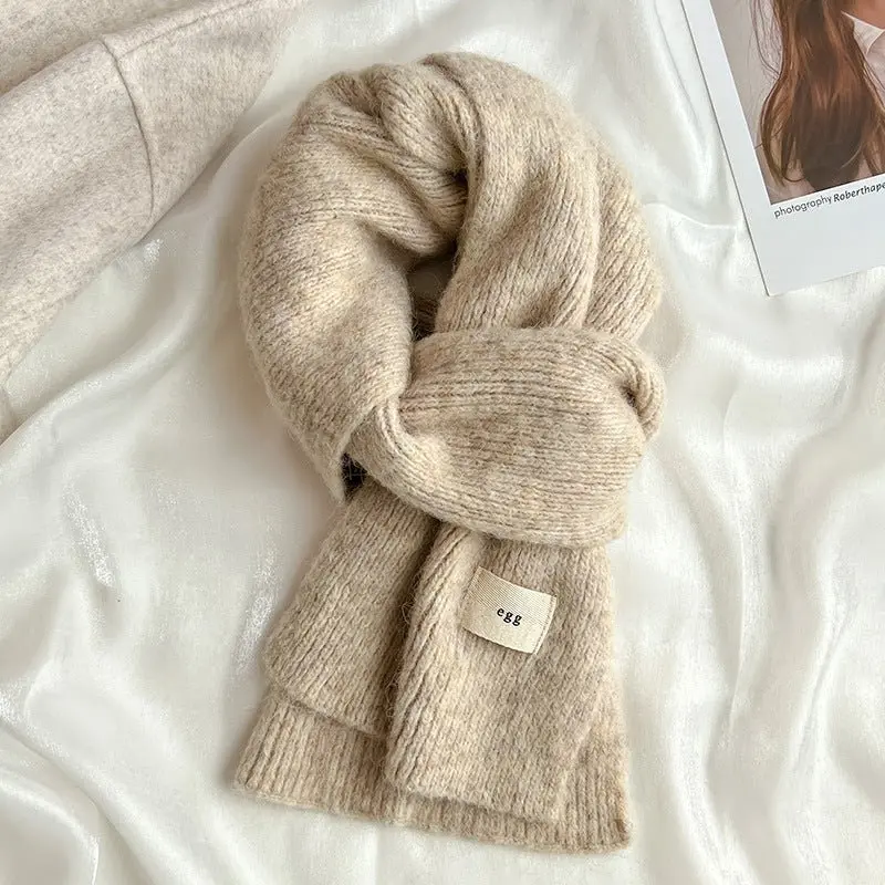 Beige Wool-Blend Knit Scarf By Danoz Fashion – Elegant, Warm Winter Wrap For Casual Wear 1