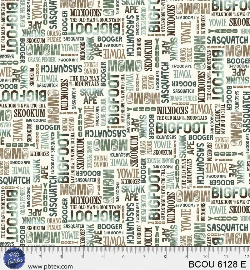 Bigfoot Country Four-Way Nickname Fabric – Emerald Green (Bcou06128E) 1