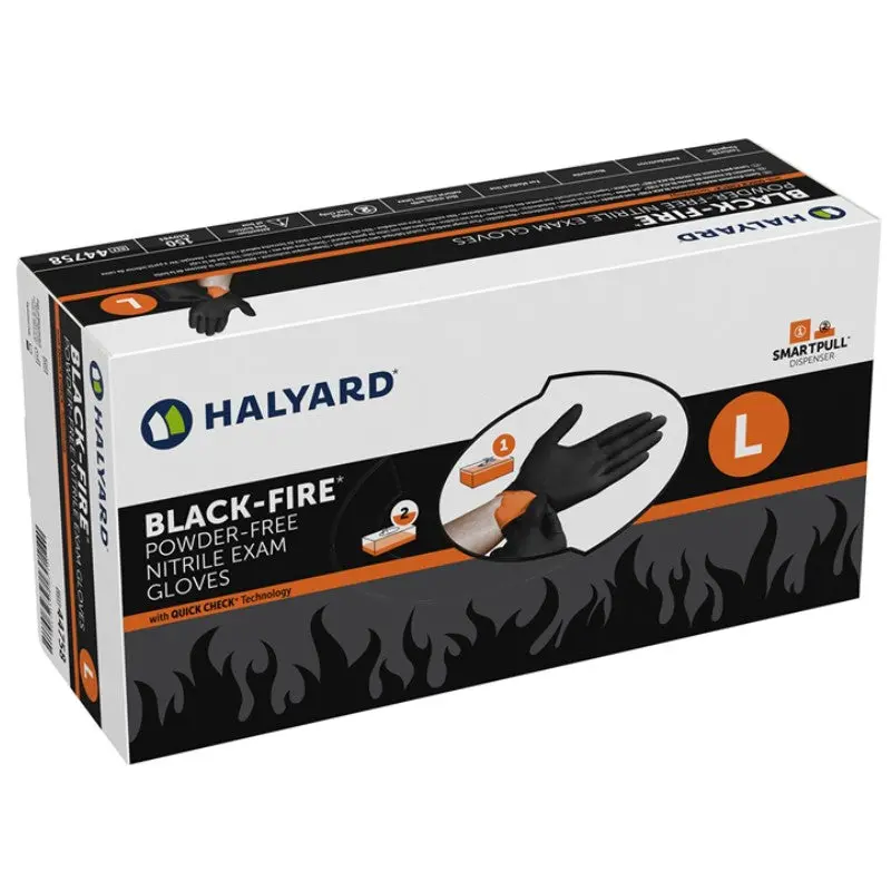 Black-Fire Nitrile Examination Gloves – Powder-Free, Latex-Free 1