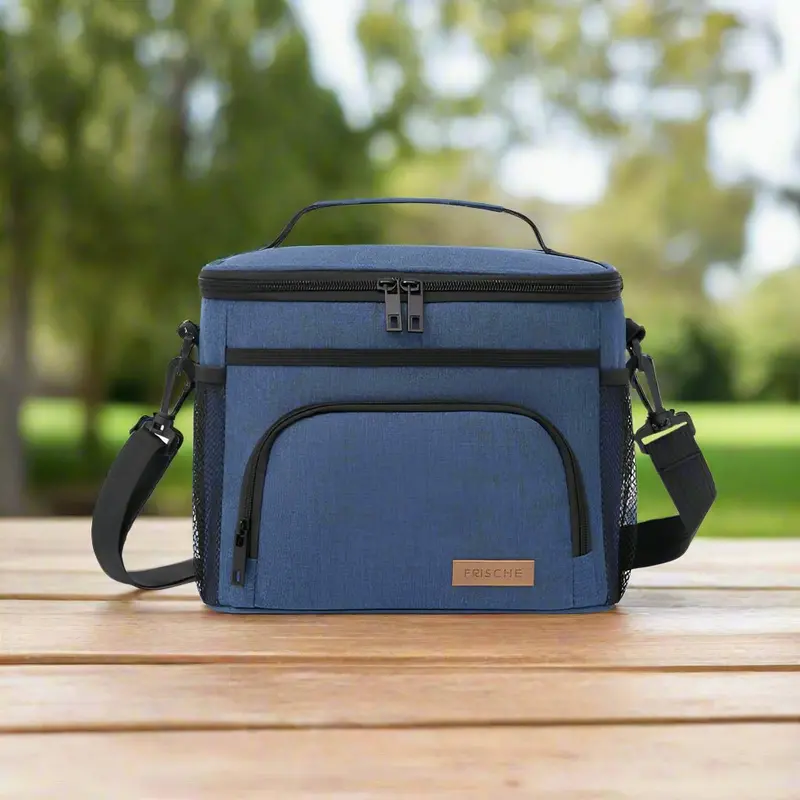 Blue Insulated Lunch Tote By Danoz Fashion – 9L Leakproof Thermal Cooler Bag With Carry Strap & Organizational Pockets 1