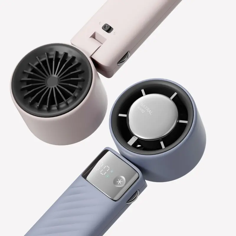 Blue Turbo Handheld Fan – Usb-Rechargeable High-Performance Outdoor Cooling Fan With Digital Speed Control 1