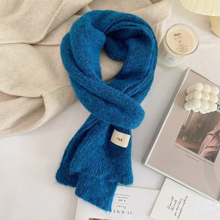 Blue Wool-Blend Knit Scarf By Danoz Fashion – Soft, Warm Winter Neck Wrap With Cozy Texture 1