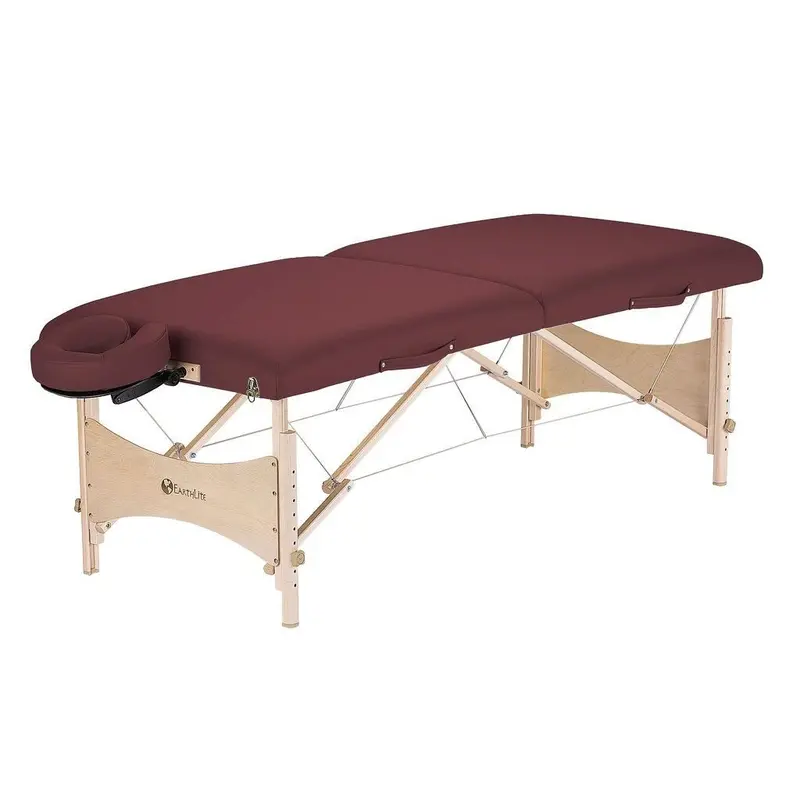 Burgundy Portable Massage Table – Adjustable Headrest & Carrying Case Included 1
