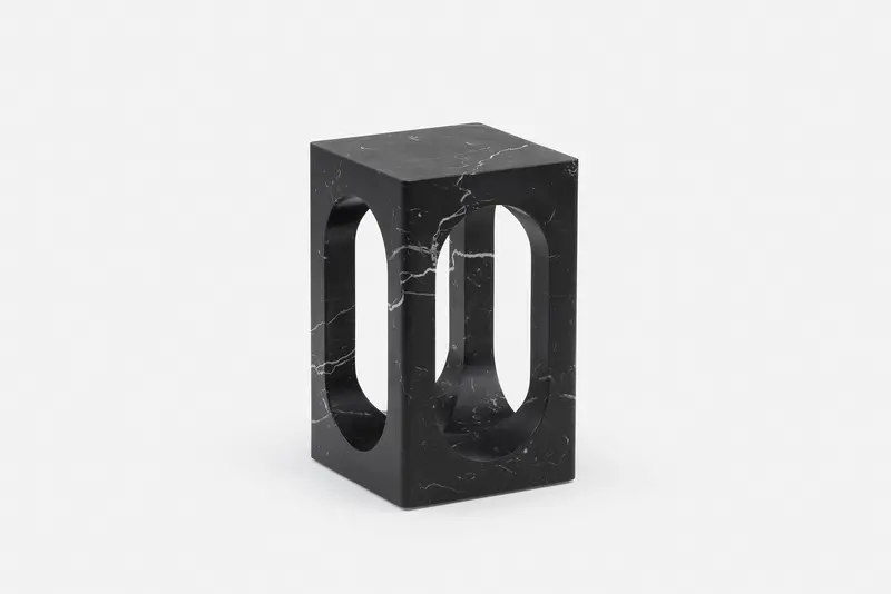 Carlo Side Table – Round Metallic Base & Wood Top 1