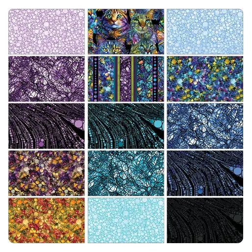 Cat Artistry Fat Quarter Bundle – 15-Piece Curated Set 1
