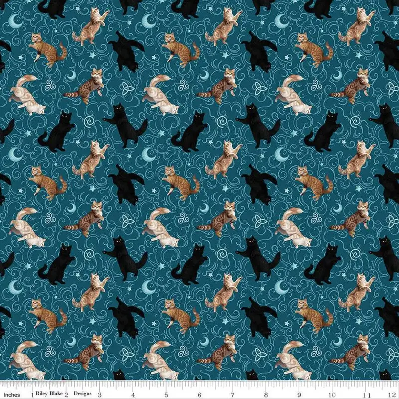 Celtic Cats All-Over Print – Cd16584 In Teal 1